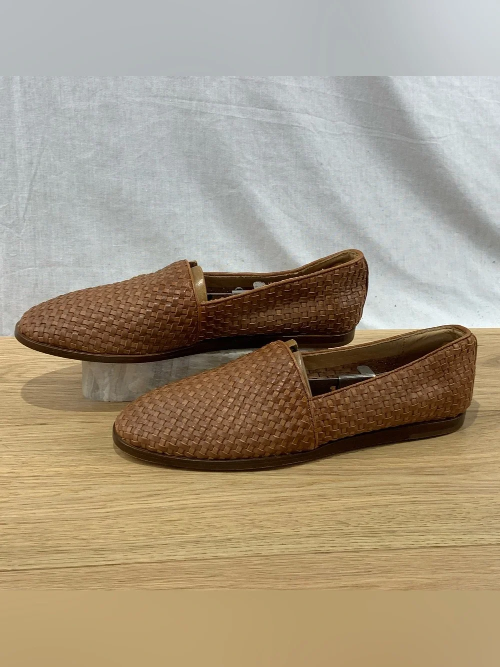 Nisolo Woven Leather Slip-On Loafers in Brown